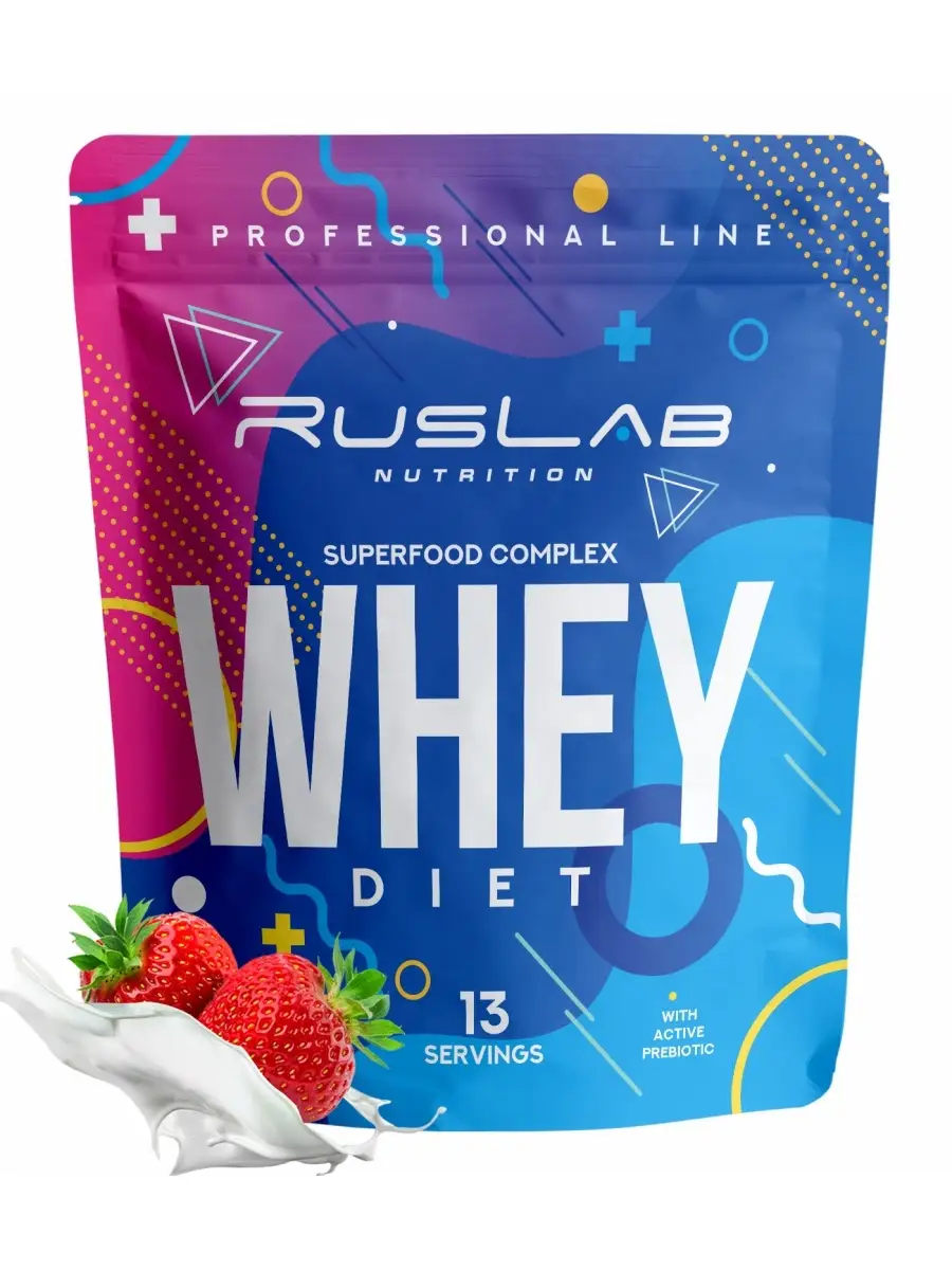 Протеин для похудения,заменитель пищи DIET WHEY 416г клубника