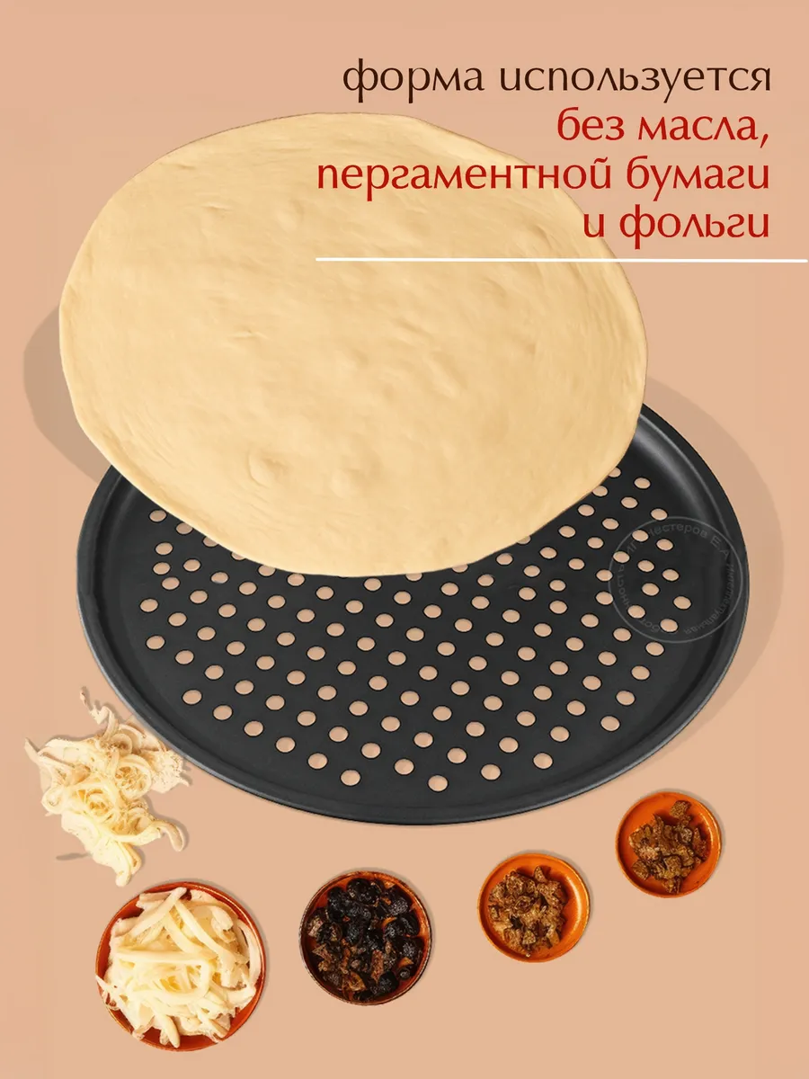 Форма для пиццы, для выпечки круглая, перфорированная KONONO 111661509  купить за 428 ₽ в интернет-магазине Wildberries