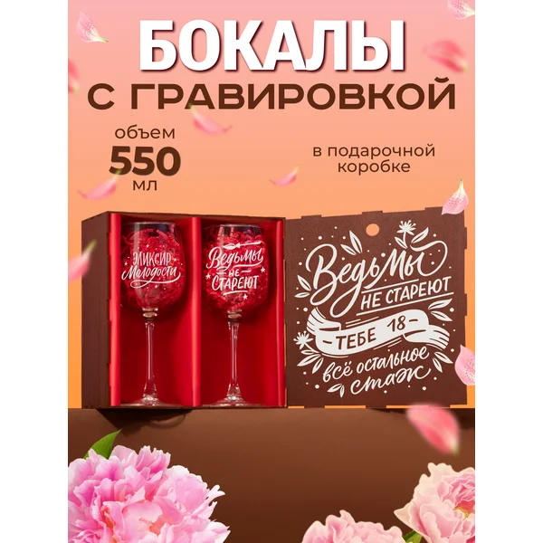 Бокалы для вина 2 шт с надписью подарочные прикольные