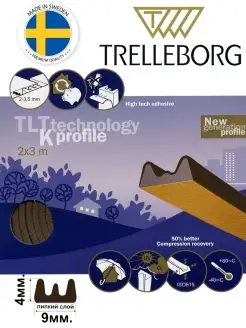 Уплотнитель для дверей 9х4 мм самоклеящийся Trelleborg 111777542 купить за 258 ₽ в интернет-магазине Wildberries