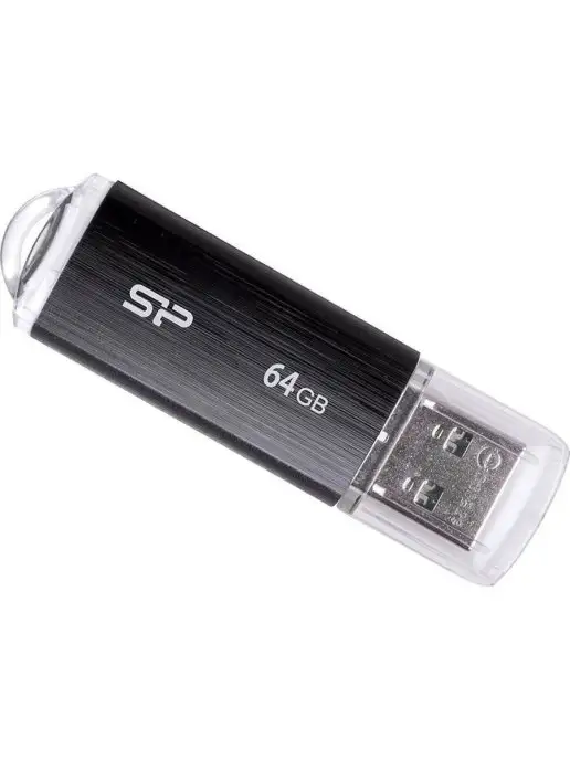 SILICON POWER USB Флеш-накопитель Ultima U02, USB 2.0, 64 ГБ, черный (SP06…