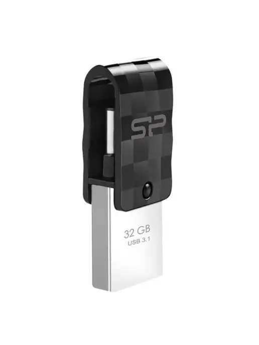 SILICON POWER USB Флеш-накопитель Mobile C31, USB 3.0, OTG, 32 ГБ, черный…