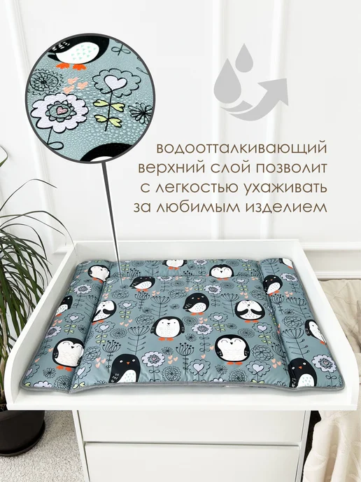 CherryMom Матрасик для пеленального столика водоотталкивающий, черный, фото 3