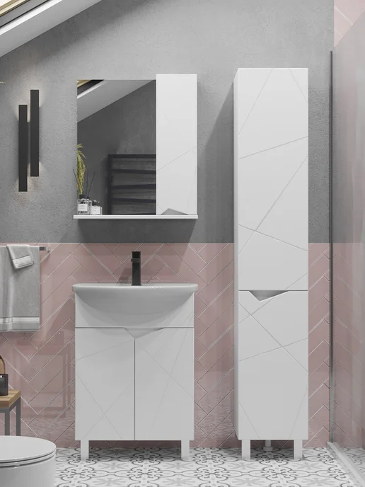 SANSTAR Тумба с раковиной в ванную 60 Каскад Уют, белый, фото 2