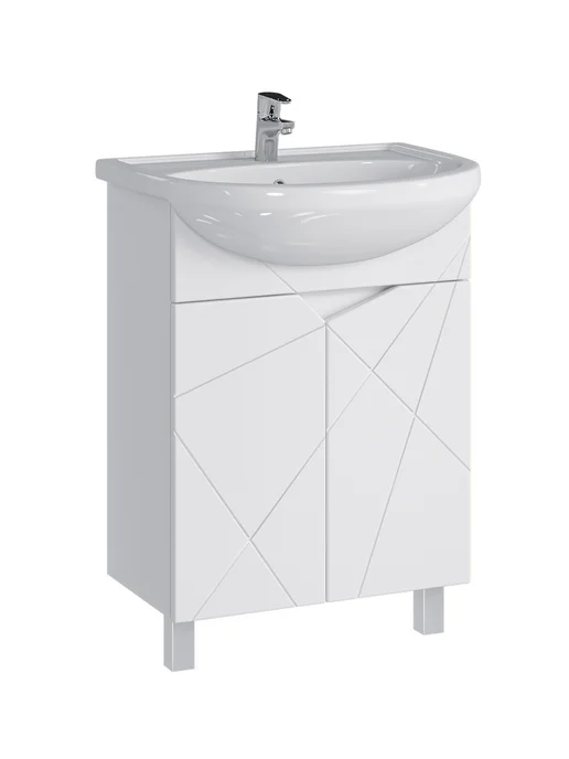 SANSTAR Тумба с раковиной в ванную 60 Каскад Уют, белый, фото 7
