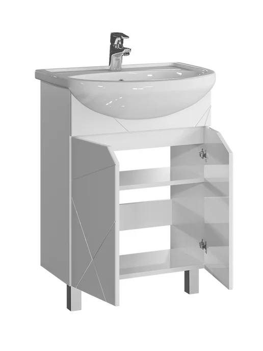 SANSTAR Тумба с раковиной в ванную 60 Каскад Уют, белый, фото 8