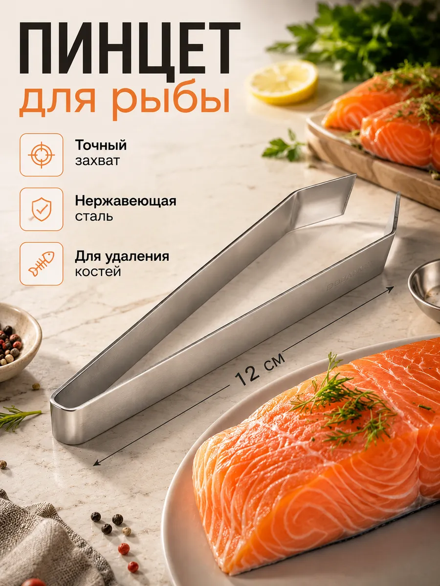 Кухонный пинцет для удаления костей из рыбы