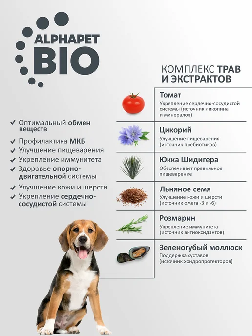 Сухой корм AlphaPet Потрошками для собак, средние, говядина, 7 кг, фото 2