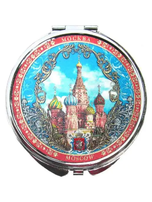 подарки Карманное зеркальце "Храм Василия Блаженного", синий, фото 2