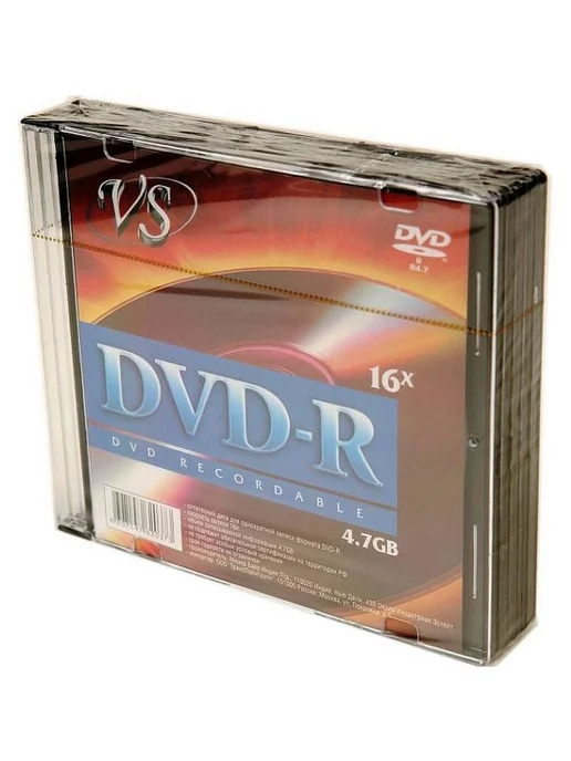 VS Компакт диск DVD-R, скорость записи 16x, 4,7 гб, 4,7 ГБ, фото 2