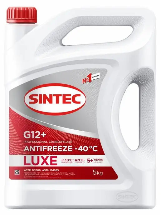 SINTEC Антифриз красный 5кг G12+ -40 Синтек, 5 кг, фото 5