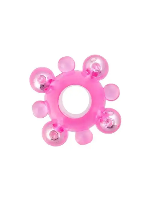 Toyfa Basic Эрекционное кольцо с бусинами розовое 2 см, розовый, фото 3