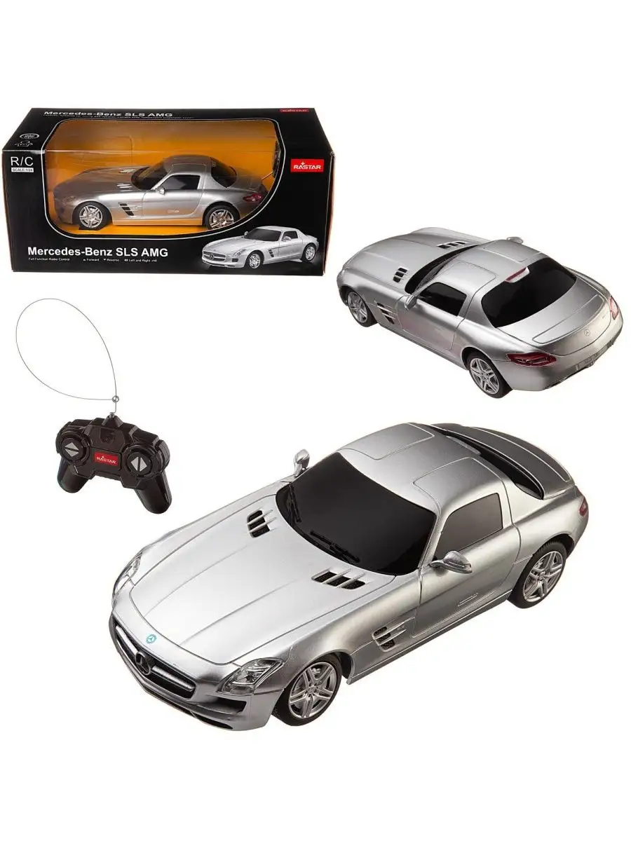 Машина 1:24 Mercedes SLS AMG, серебряный 40100S RASTAR 112499783 купить за  1 537 ₽ в интернет-магазине Wildberries