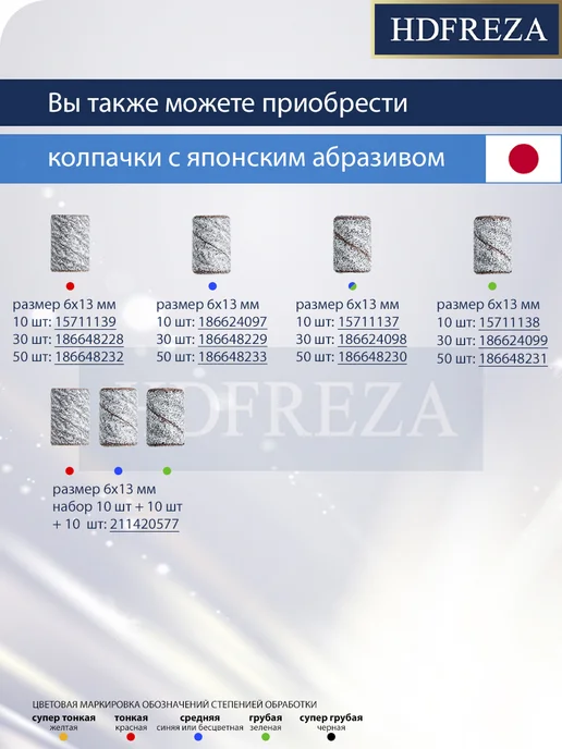 HDFREZA Фреза алмазная для педикюра цилиндр для пяток, стоп, вариант, фото 7