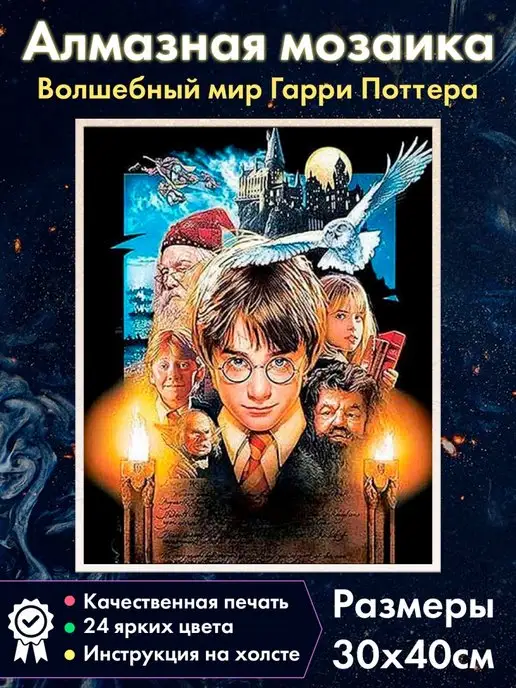 Fantasy Earth Алмазная мозаика 30х40 см Гарри Поттер, Гермиона, Рон