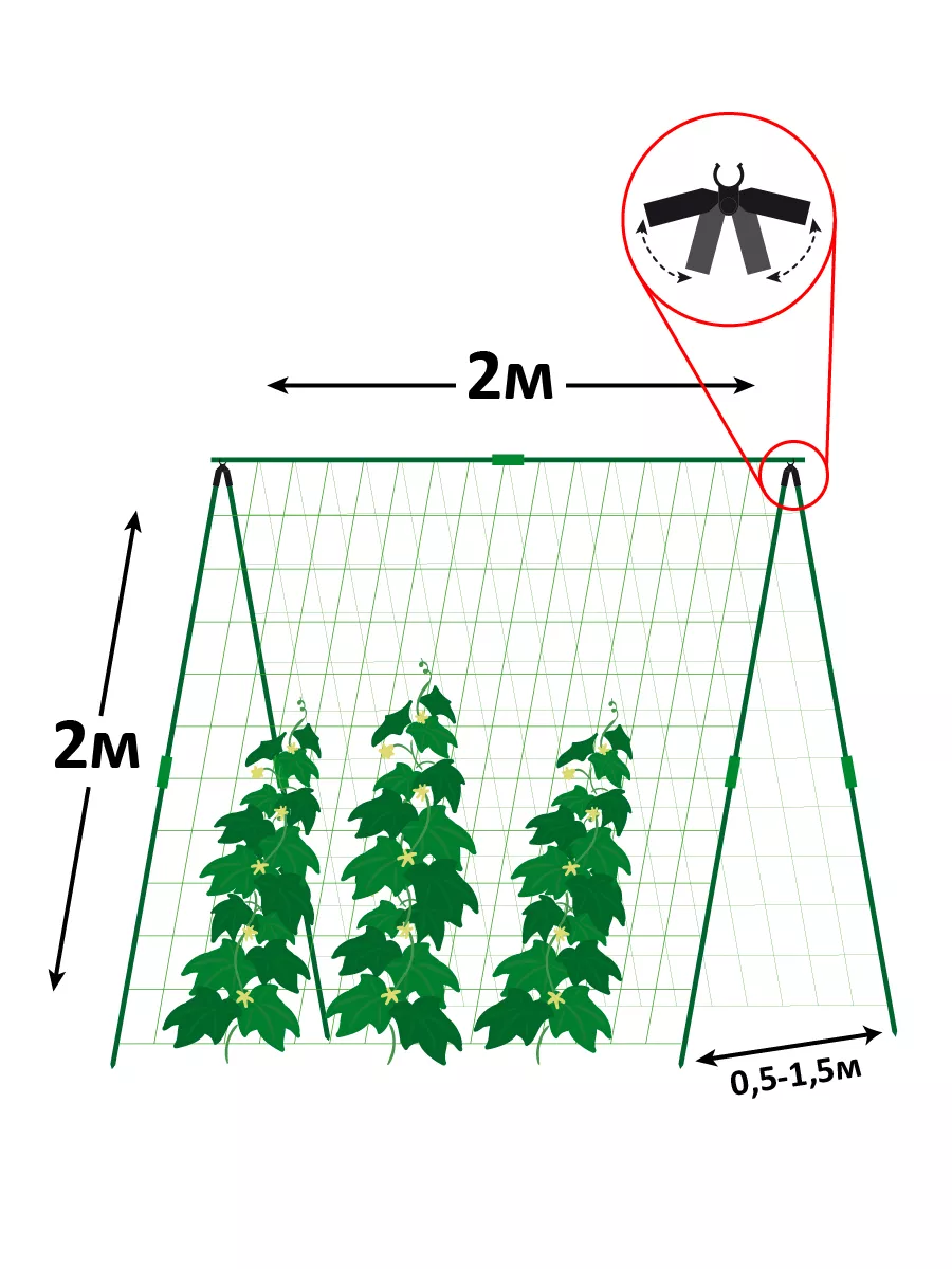 Шпалерная сетка для огурцов шпалера садовая GARDEN SHOW 112561863 купить за  1 590 ₽ в интернет-магазине Wildberries