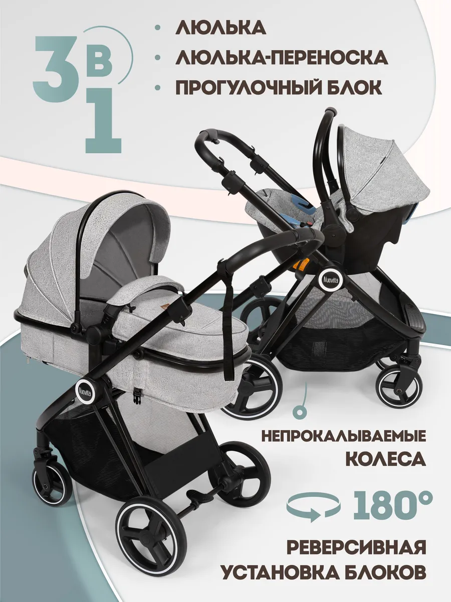 Коляска для новорожденных 3в1 трансформер Luno