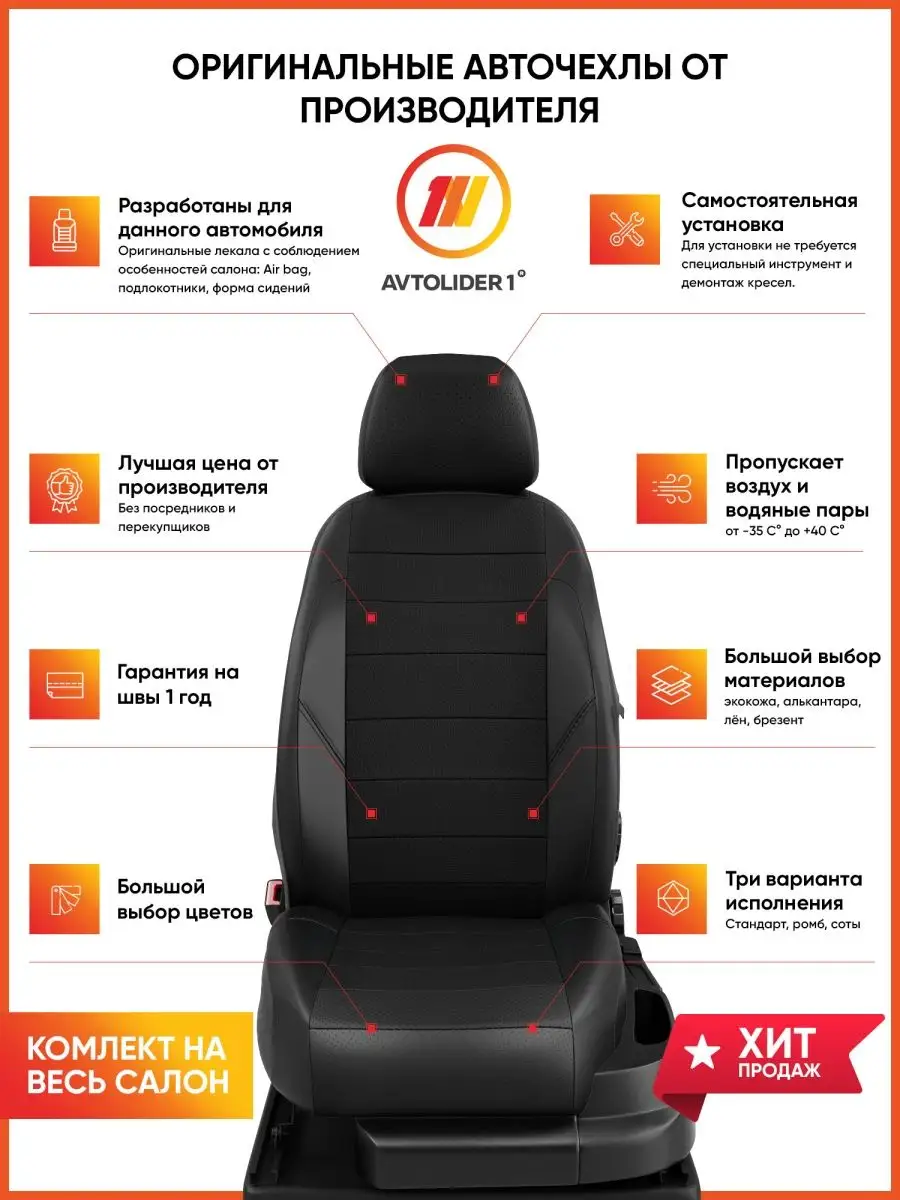 Чехлы на сиденья Рено Дастер 2 Renault Duster 2 с 2021-н.в. AVTOLIDER  112570288 купить в интернет-магазине Wildberries