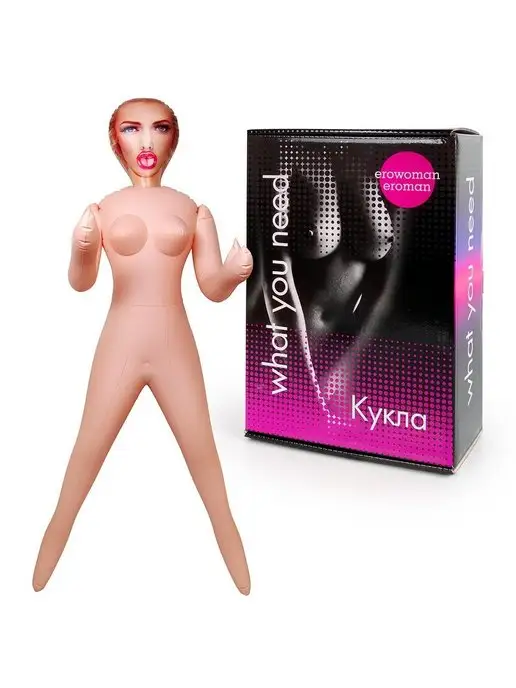 EROWOMAN-EROMAN Кукла надувная Елизавета три отверстия 155 см, бежевый