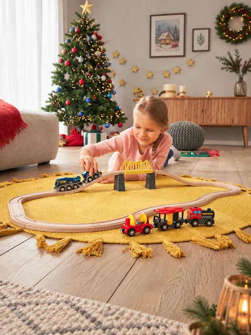 Playtive Машинки детские поезда для деревянной железной дороги, красный, фото 4