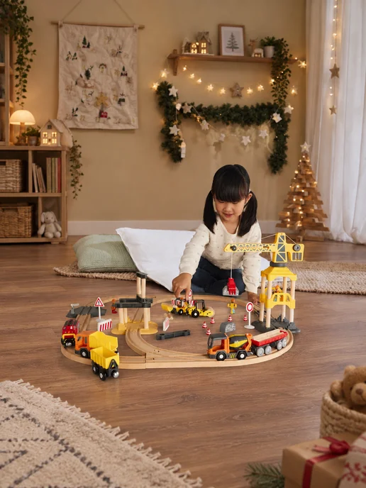 Playtive Детские машинки поезда для деревянной железной дороги, желтый, фото 6