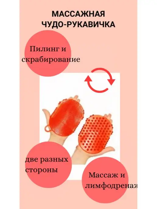 Протело Массажер ручной чудо-варежка для тела, красный, фото 5
