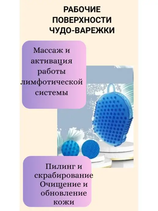 Протело Массажер ручной чудо-варежка для тела, синий, фото 2