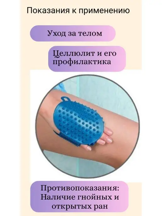 Протело Массажер ручной чудо-варежка для тела, синий, фото 3