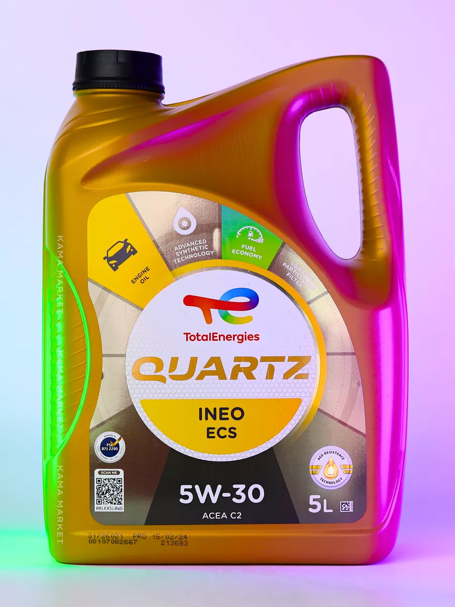 QUARTZ INEO ECS моторное масло 5W30 синтетическое 5л Total 112941024 купить  за 4 405 ₽ в интернет-магазине Wildberries