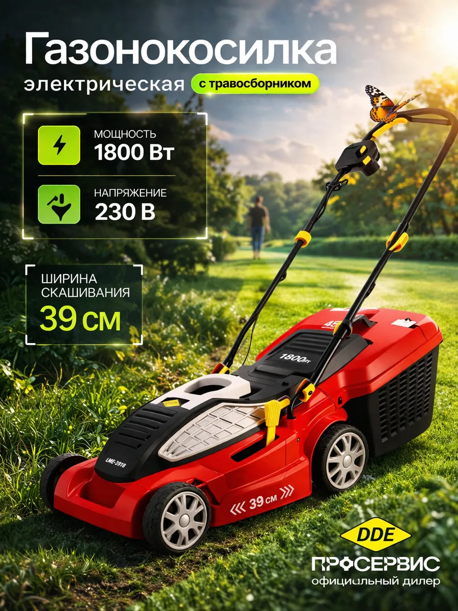 Газонокосилка электрическая с травосборником LME 3918