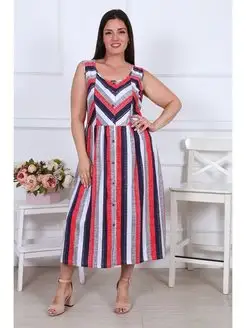 Платье летнее удлиненный хлопок Style World 113021388 купить за 665 ₽ в интернет-магазине Wildberries
