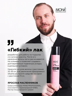 Профессиональный лак для волос средней фиксации 400 мл MONE