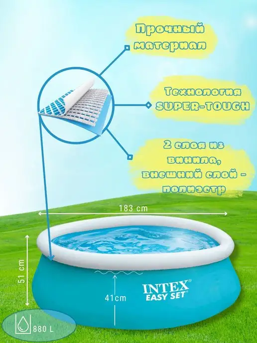 Intex ТМ Детский бассейн надувной Intex 28101 183x51 см, 183x51 см, фото 2