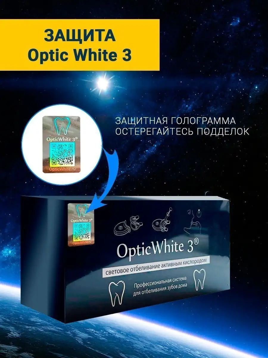 Электронный световой комплекс отбеливания зубов активным кислородом Optic  White 3 отбеливатель зубов Nanchang Dental Bright Technology 113203457  купить за 3 013 ₽ в интернет-магазине Wildberries