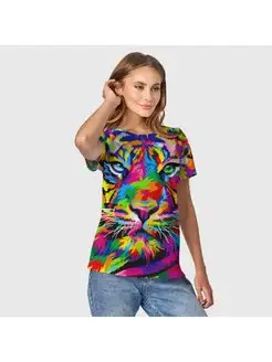 футболка 3d Тигр в стиле Vsemaykiru 113270615 купить за 945 ₽ в интернет-магазине Wildberries