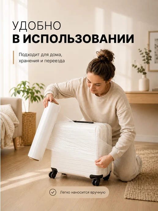 Пеликан Стрейч плёнка упаковочная багажная, белый, фото 5