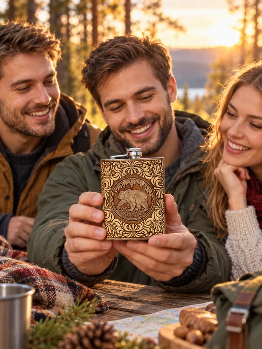 ХВОЁЖНЫЙ Фляжка для алкоголя и воды из нержавеющей стали, армейская, вариант, фото 4