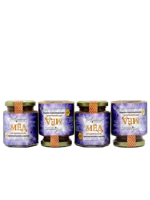 Алтайский лекарь Мед алтайский с прополисом и мумие (250 гр), 4 шт, 250 г, 4 шт, фото 8
