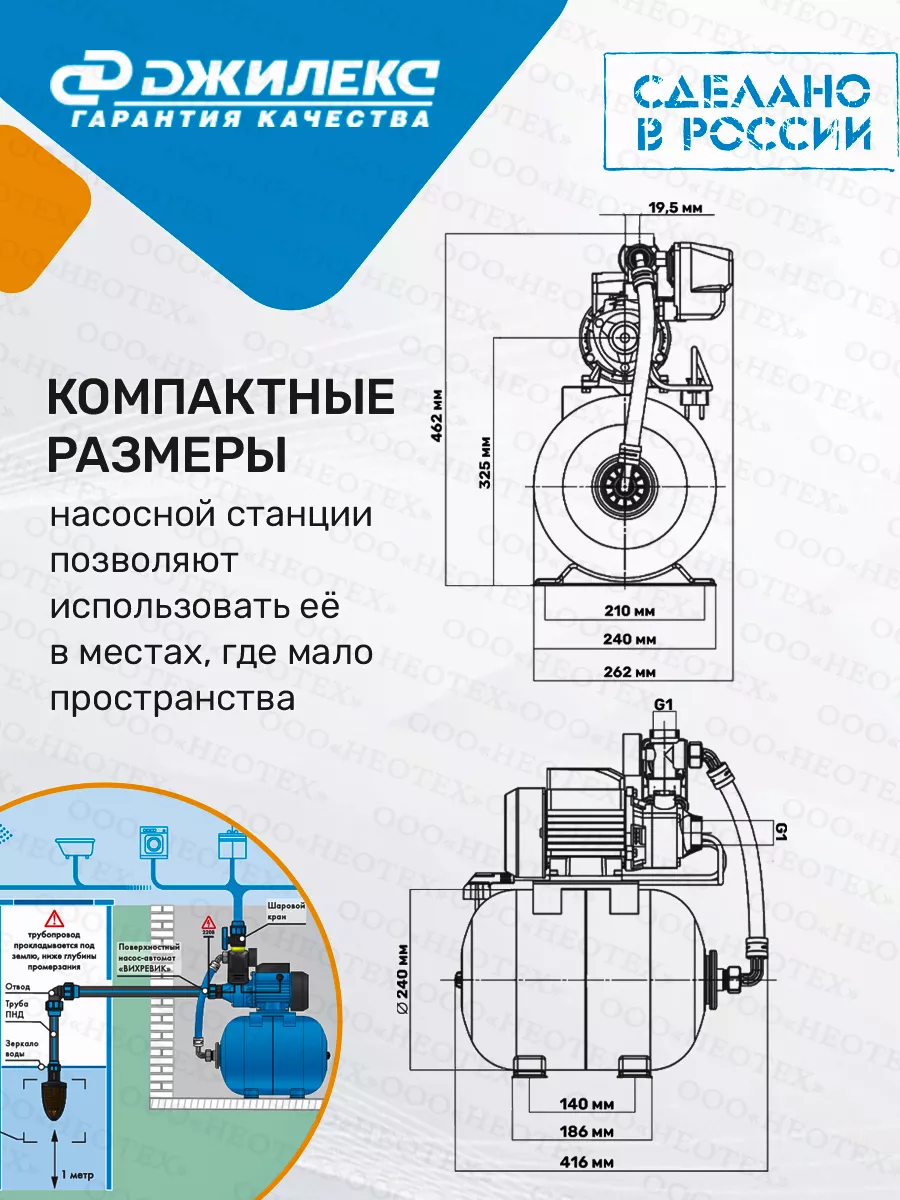 Насосная станция Вихревик 40/40 Ч-14 ( 4018) джилекс 113377665 купить за 6  698 ₽ в интернет-магазине Wildberries