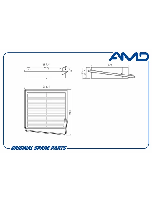 AMD PARTS Фильтр воздушный для Хонда Аккорд 8 AMD.FA363 AMD, вариант, фото 2