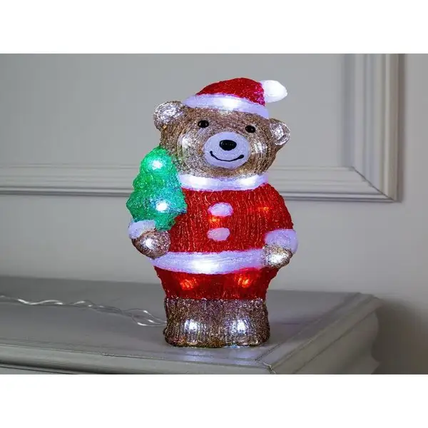 Новогодние украшения Мишка и елка 10х30х10 см, 30 LED, 220 В