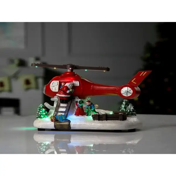Новогодние украшения Вертолёт и Дед Мороз 31.5х18х18 см, USB