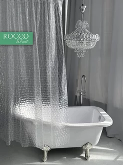 Штора для ванной водонепроницаемая 3D эффект 180х180 Rocco Home 113429805 купить за 529 ₽ в интернет-магазине Wildberries