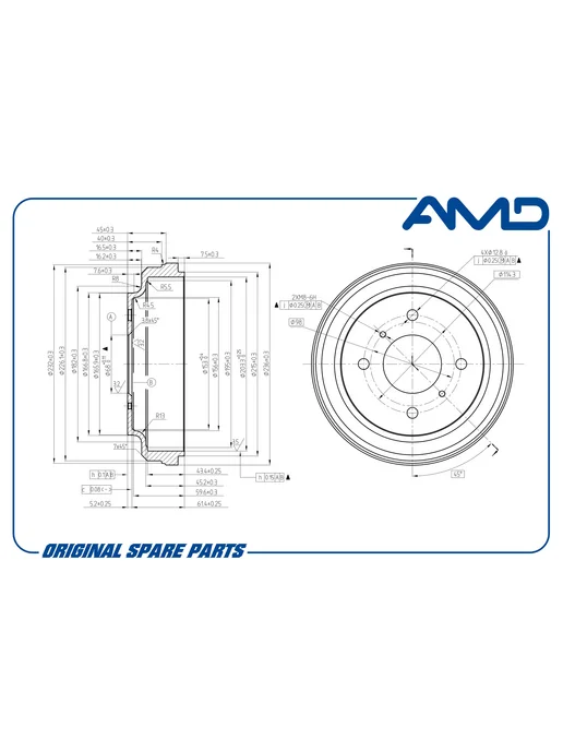 AMD PARTS Барабан тормозной для Ниссан Альмера Классик AMD.BD154 AMD, вариант, фото 2