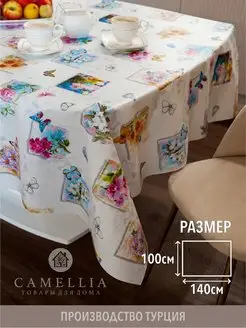 Скатерть клеенка на стол прямоугольная на кухню 100x140 пвх Camellia товары для дома 113518111 купить за 420 ₽ в интернет-магазине Wildberries