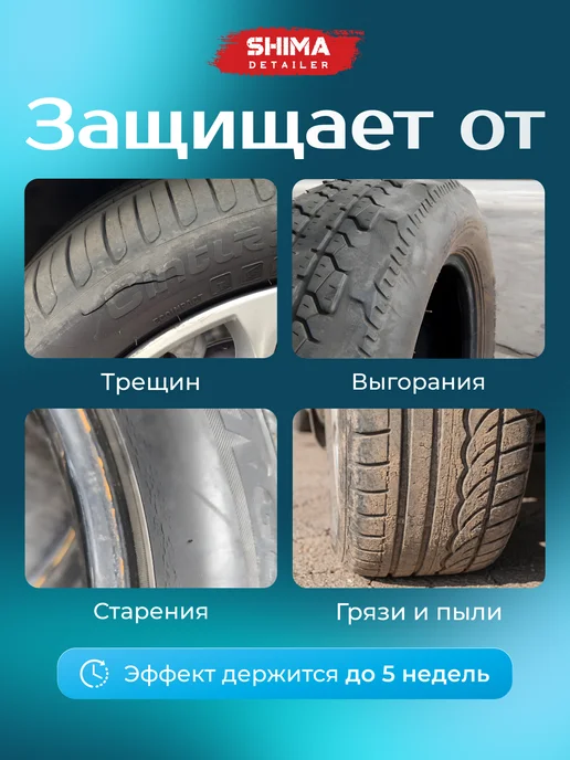 SHIMA Чернитель шин и резины мерцание BLACK SHIMMER 500 мл, 500 мл, фото 7