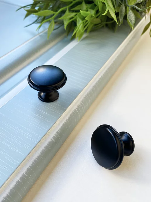 FULLPICKS Ручки-кнопка для мебели черные матовые 2 шт, 2 шт, фото 6