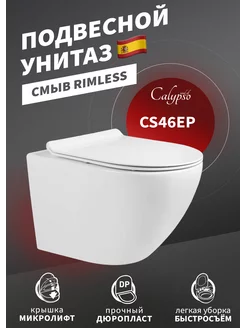 Подвесной безобдковый унитаз CS46TK со смывом rimless CALYPSO 113968649 купить за 12 039 ₽ в интернет-магазине Wildberries