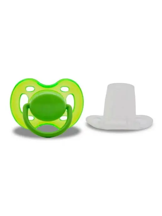 Baby Land Пустышка силиконовая круглая 0-6 мес. с колпачком, зеленый, фото 6