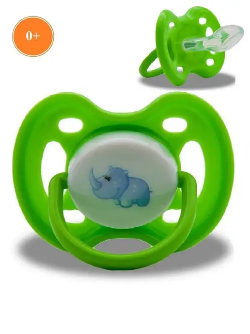 Baby Land Пустышка ортодонтическая скошеной формы силиконовая 0-6 мес, зеленый